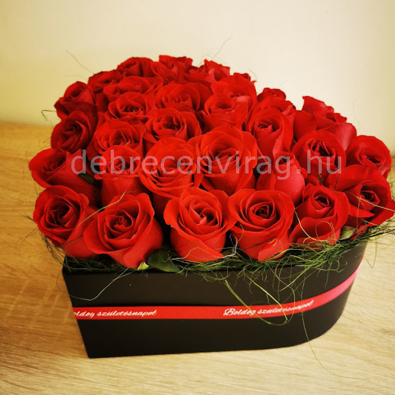 Vörös rózsa doboz