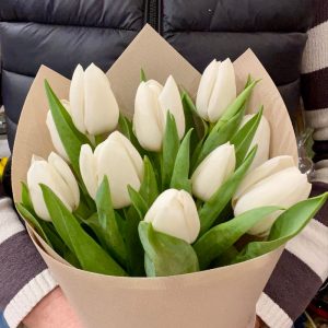 Tulipán csokor 'White love'