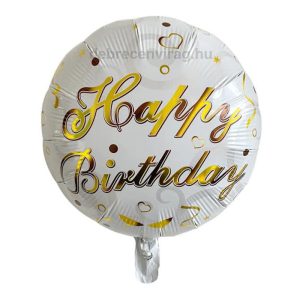 'Happy Birthday' fehér kör lufi
