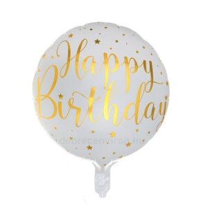 'Happy Birthday' fehér kör lufi
