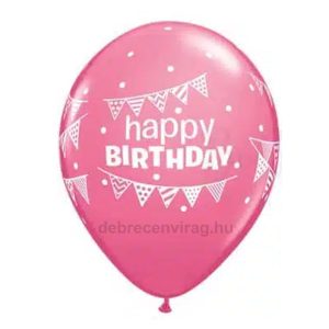 'happy BIRTHDAY' rózsaszín lufi