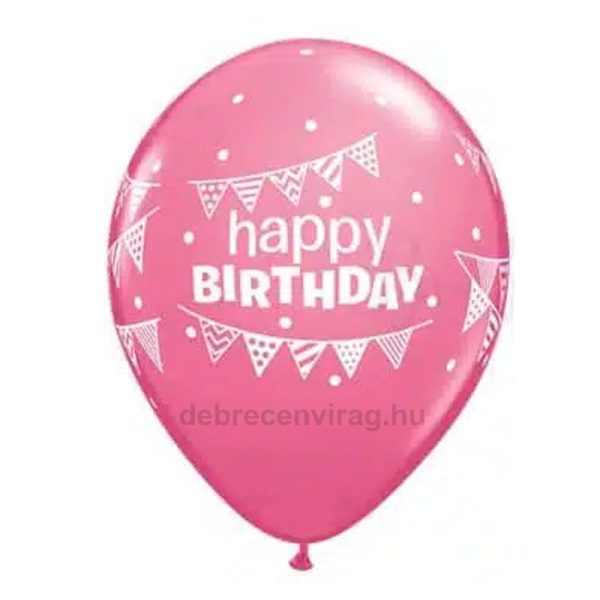 'happy BIRTHDAY' rózsaszín lufi
