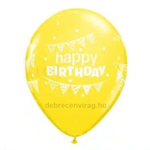 'happy BIRTHDAY' sárga lufi
