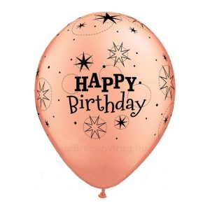 'HAPPY Birthday' rózsaarany lufi