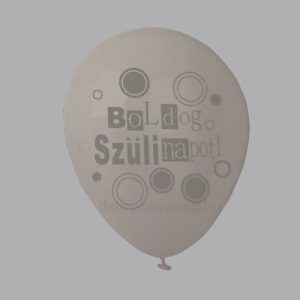 'Boldog Szülinapot!' fehér lufi