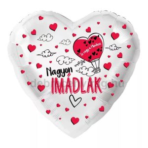 'Nagyon IMÁDLAK' fehér szív lufi