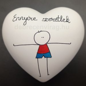 Gipsz szív "Ennyire szeretlek" (fiú)