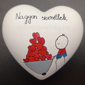 Gipsz szív "Nagyon szeretlek"
