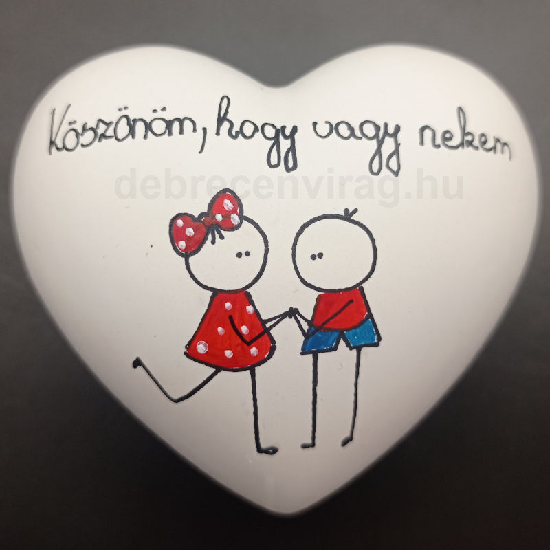 Gipsz szív "Köszönöm, hogy vagy nekem"